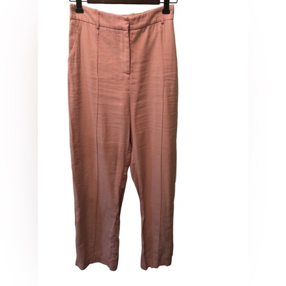 Princess Polly Kirstyn Pants Size 8X31” Pink Straight Leg High Waisted Preppy - Picture 4 of 11